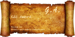 Gál Ambró névjegykártya